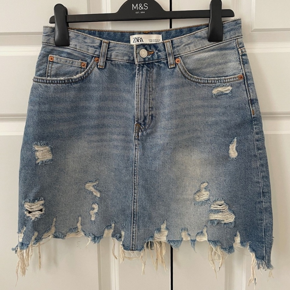 Zara Blue Mini Pencil Skirt Casual Night Out